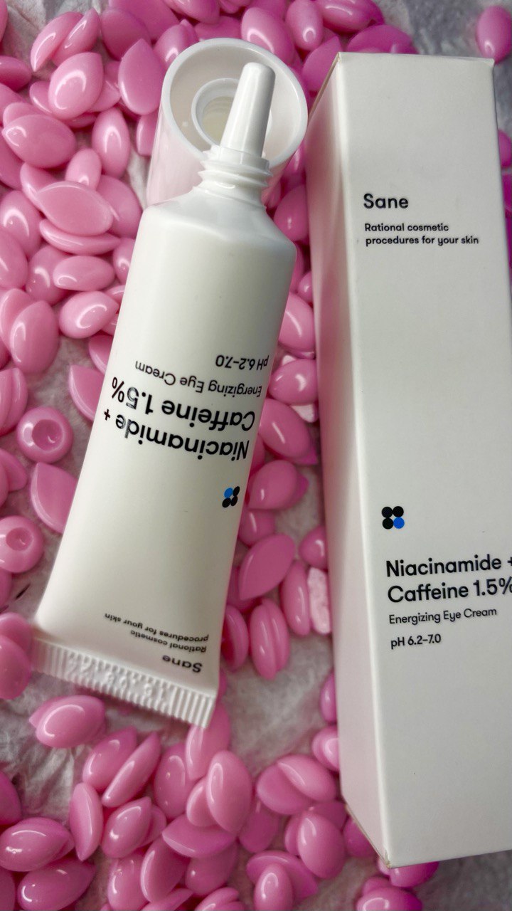 Sane Niacinamide + Caffeine 1.5% Energizing Eye Cream Крем під очі від темних кіл і набряків