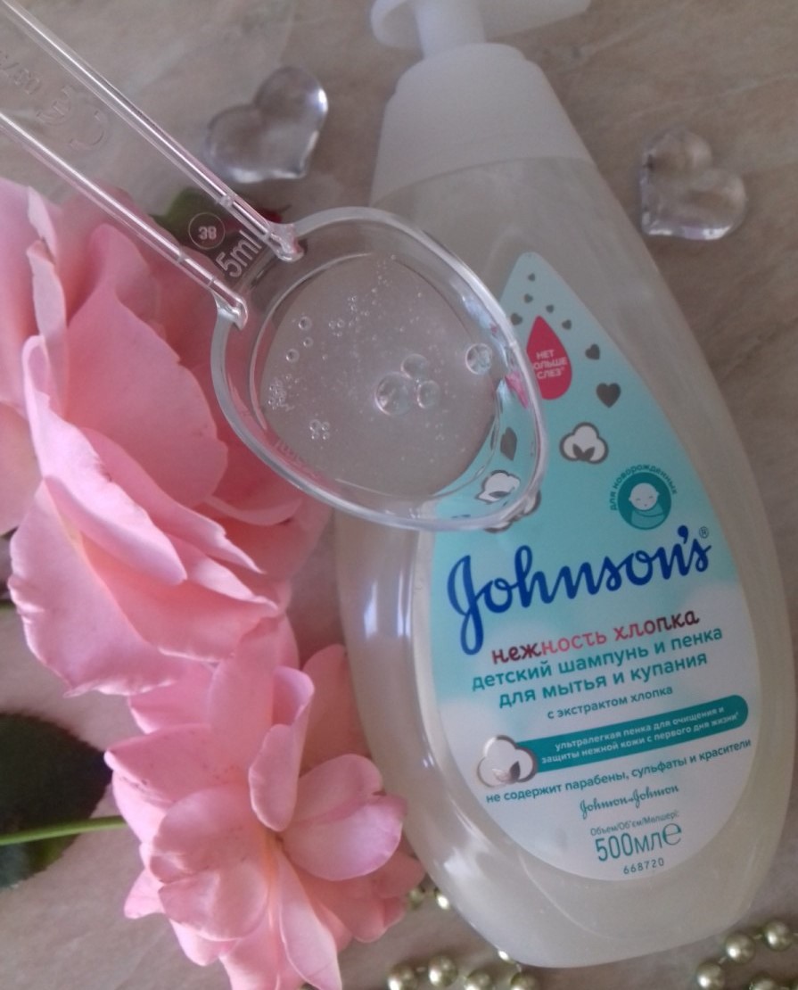 Дитячий шампунь та пінка для миття та купання Johnson's Baby "Ніжність бавовни"