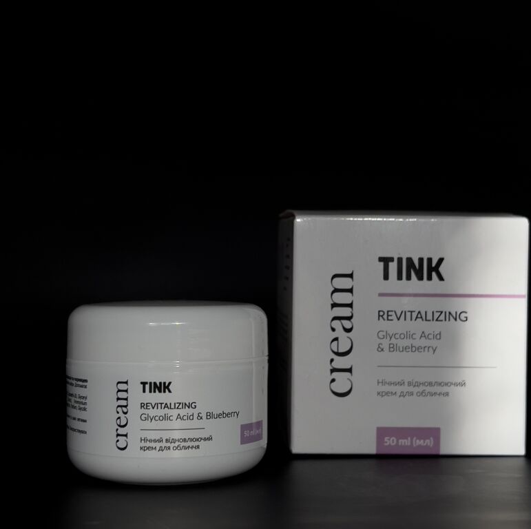 TINK | Нічний відновлюючий крем для обличчя з гліколевою кислотою та чорницею