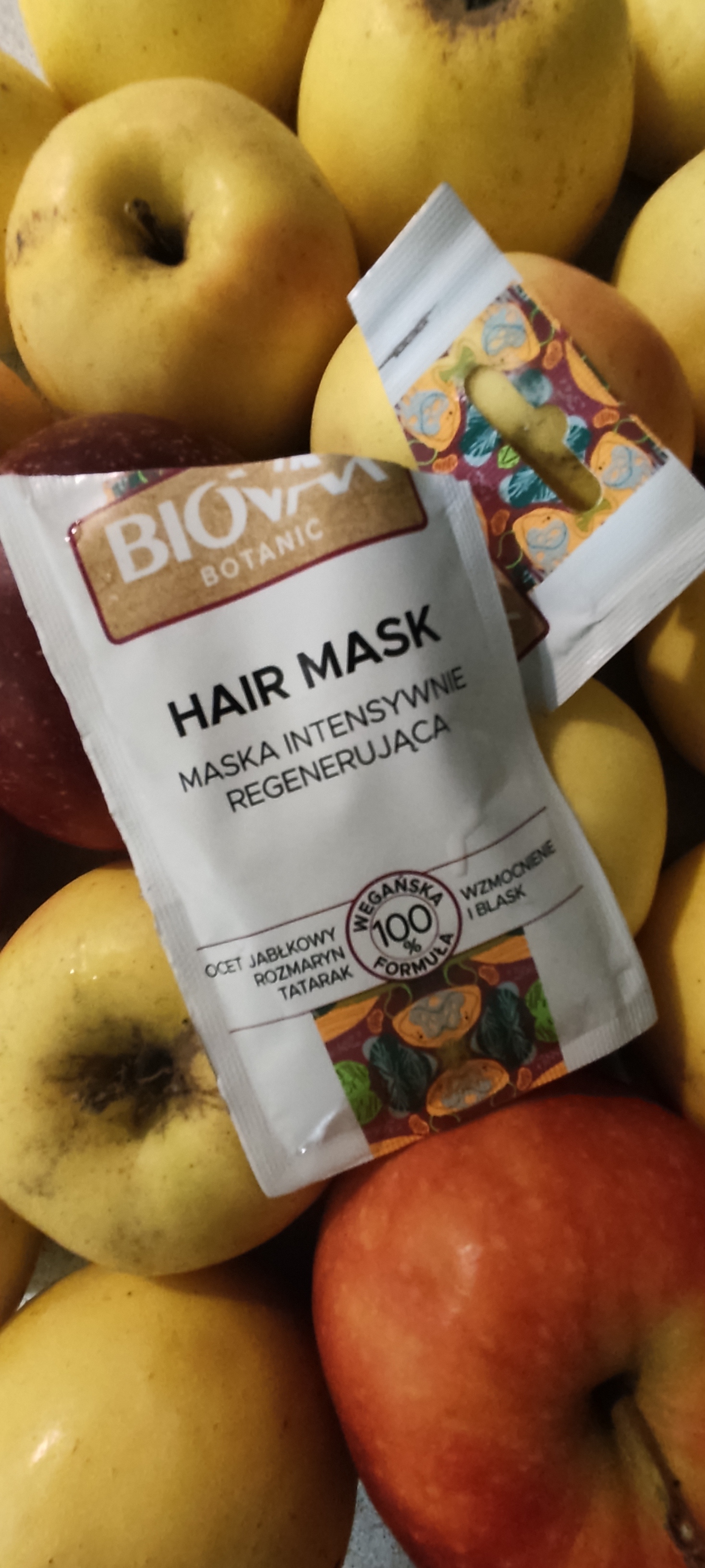 Маска регенерувальна для волосся "Яблучний оцет" L'biotica Biovax Botanic Hair Mask (пробник)