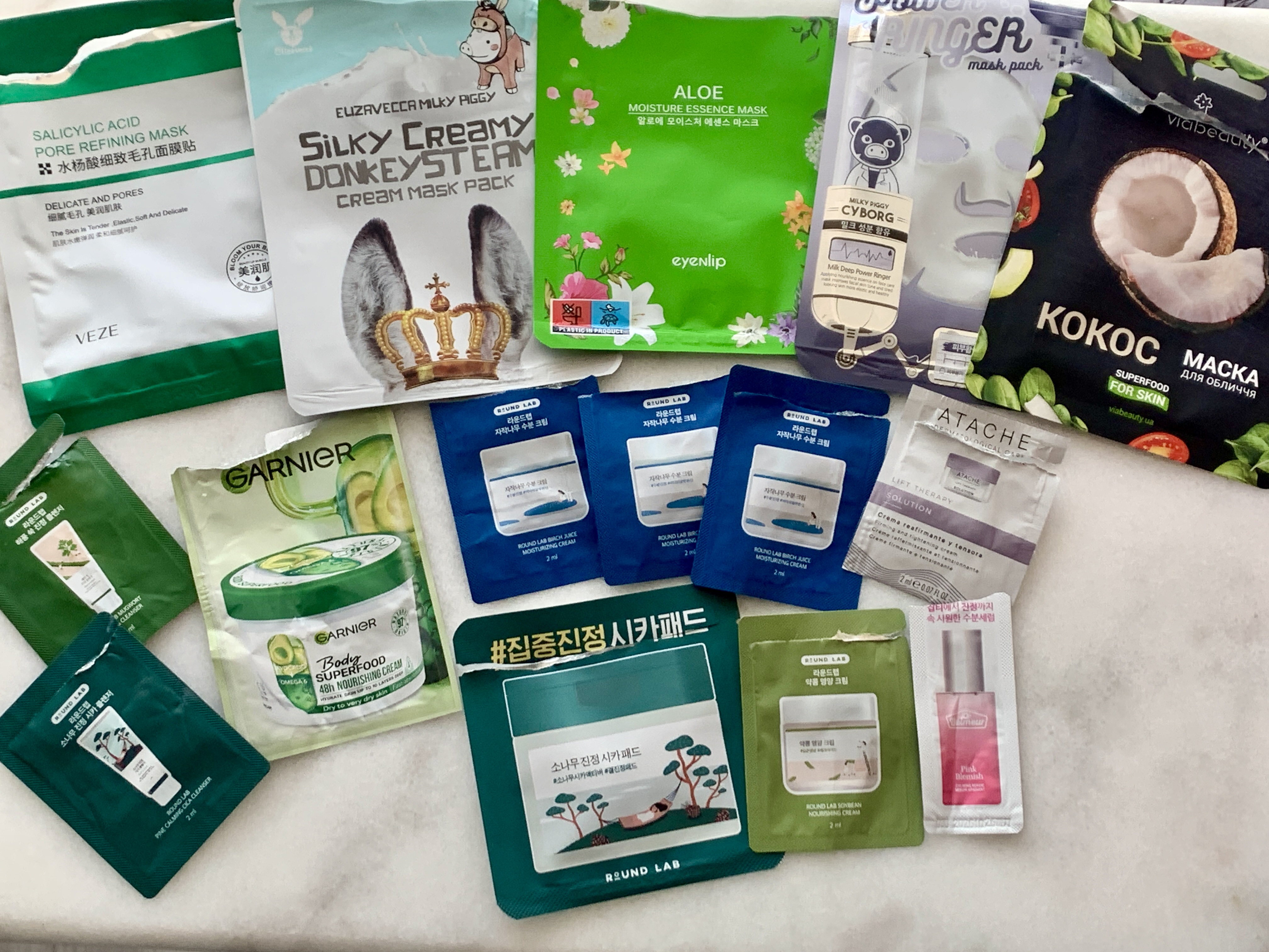 Elizavecca, Round Lab, Atache, Eyenlip, Viabeauty, Garnier, Veze