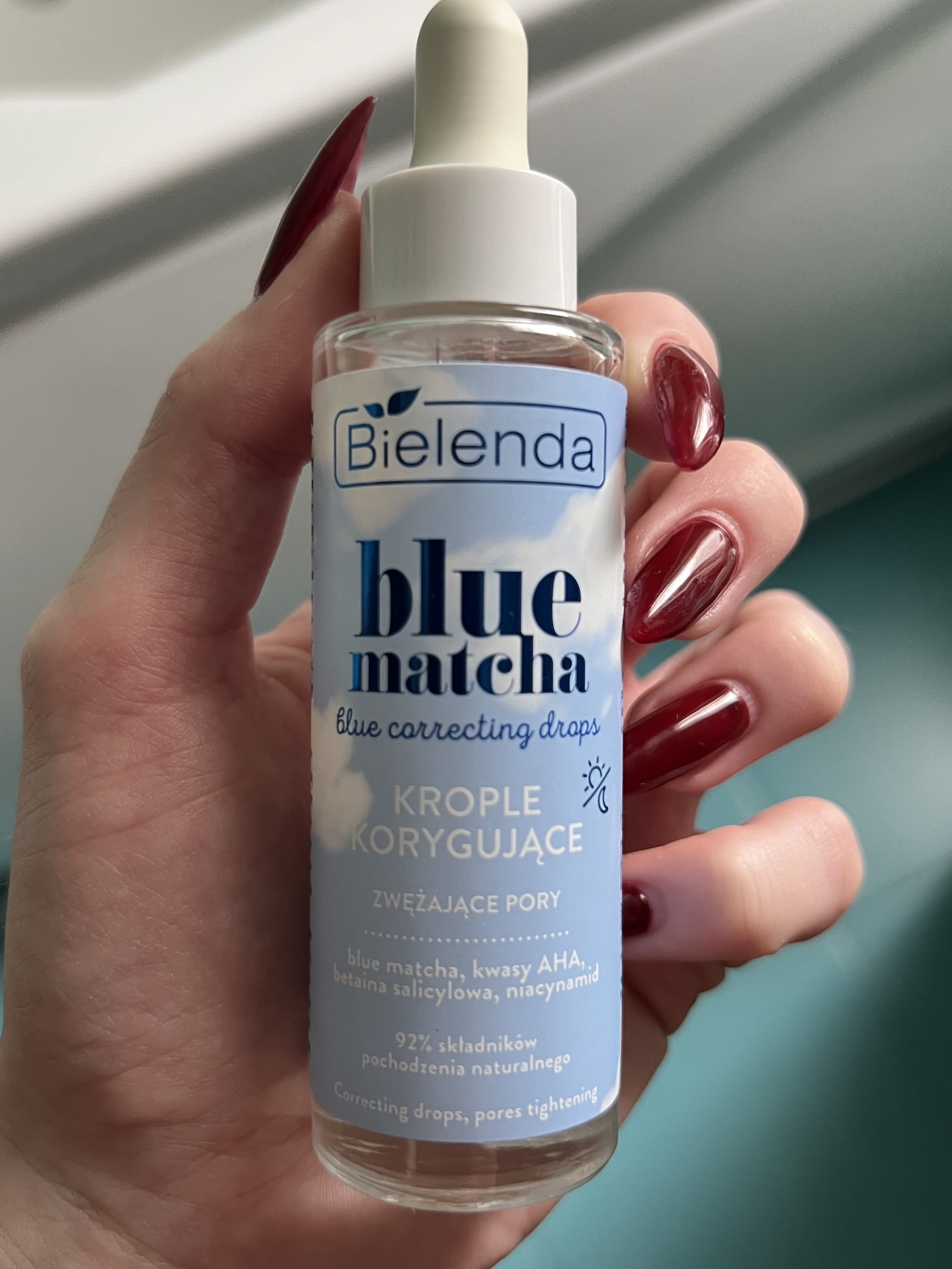 Краплі, що звужують пори, для обличчя - Bielenda Blue Matcha Blue Drops