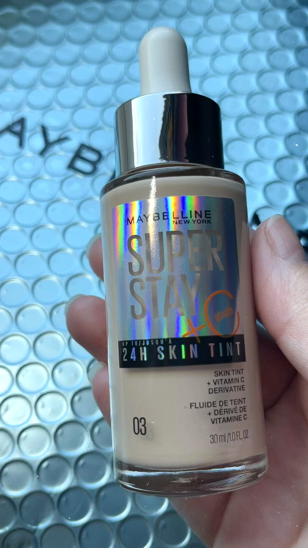 Затест нового тонального від Maybelline Super Stay 24H + Vitamin  C Skin Tint у відтінку 03