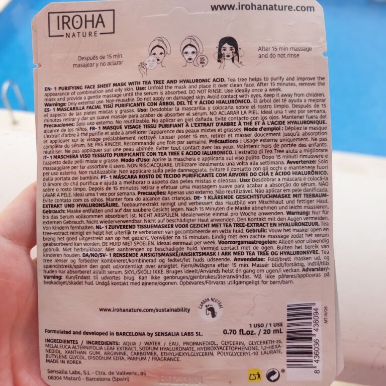 Iroha Nature Anti-Age Noni + Hyaluronic Acid Sheet Mask