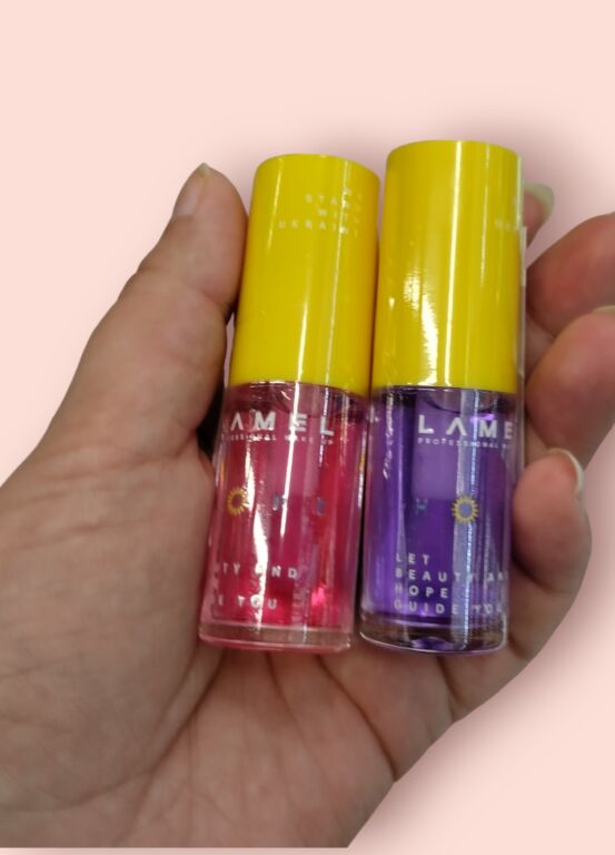 Свотчі  масла-бальзам для губ LAMEL Make Up HOPE Glow Lip Oil