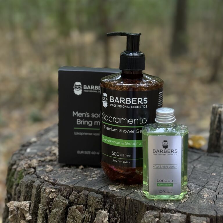 Barbers Premium Mens Set Sandalwood & Grapefruit