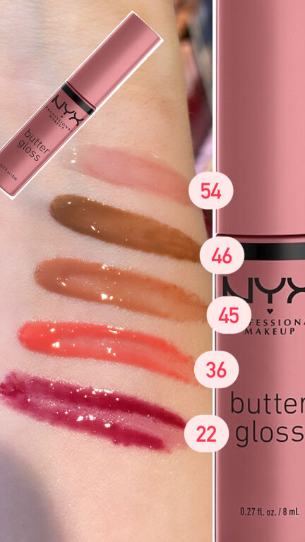 Свотчі для блиску від NYX Butter Gloss