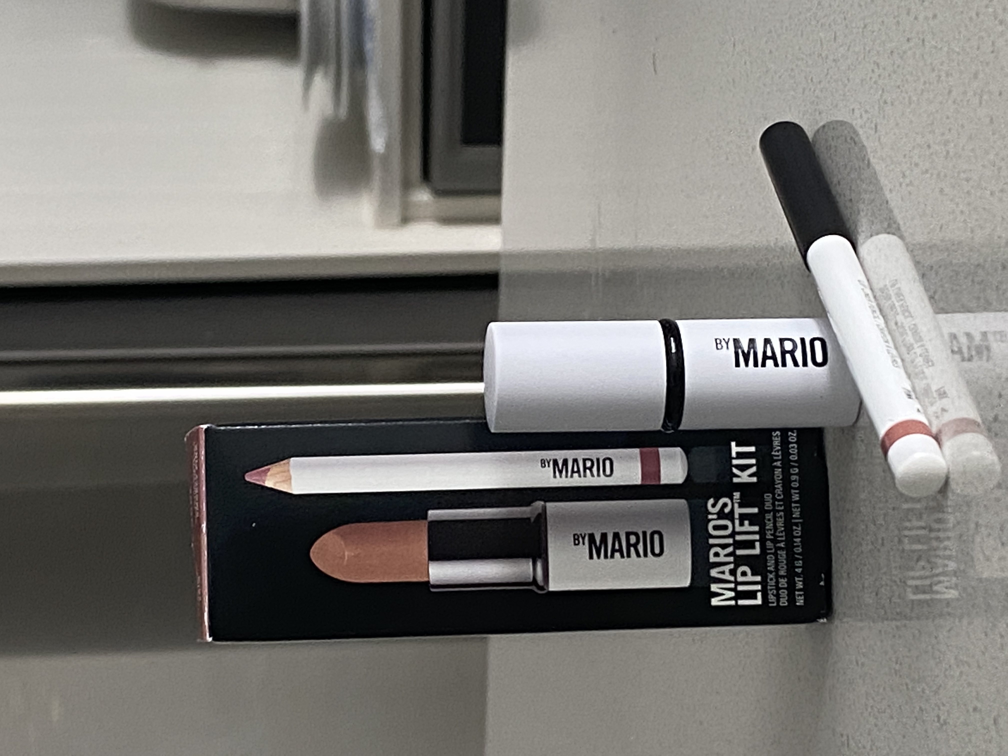 Makeup By Mario Ultra Suede Lipstick, Erin and Sculpting Lip Pencil, Smokey Pink