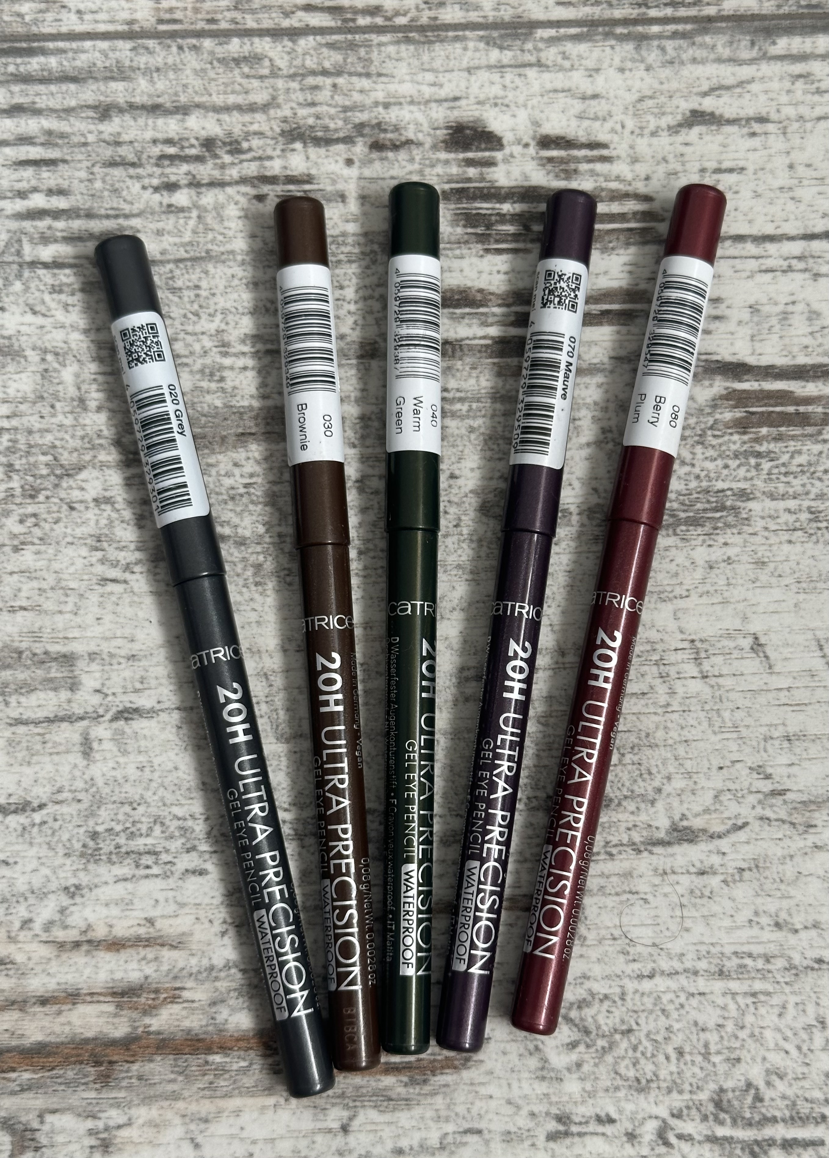 Бюджетні водостійкі гелеві олівці для очей +свотчі