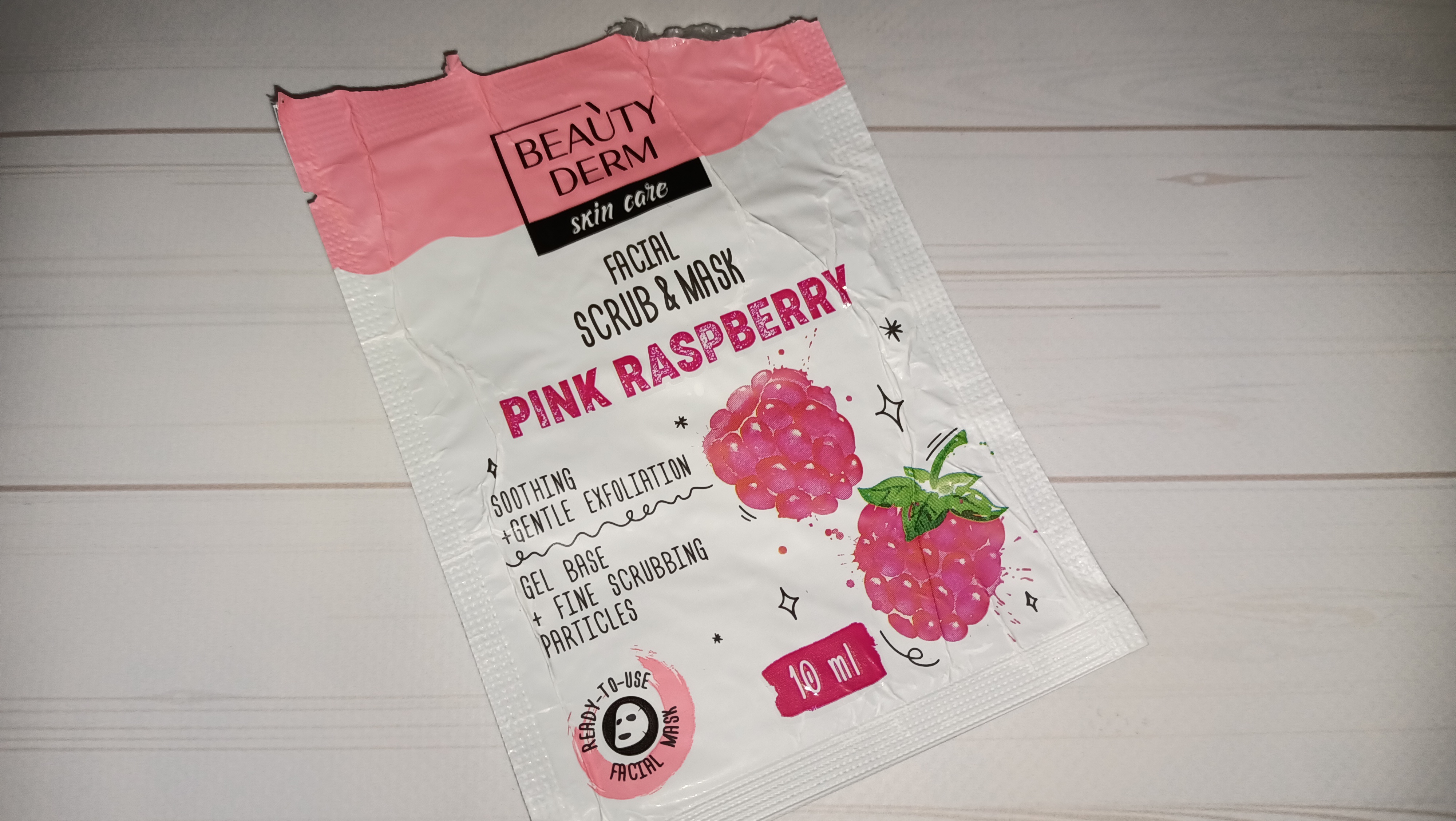 Маска-скраб для обличчя "Pink Raspberry" Beauty Derm Facial Scrub & Mask (міні)