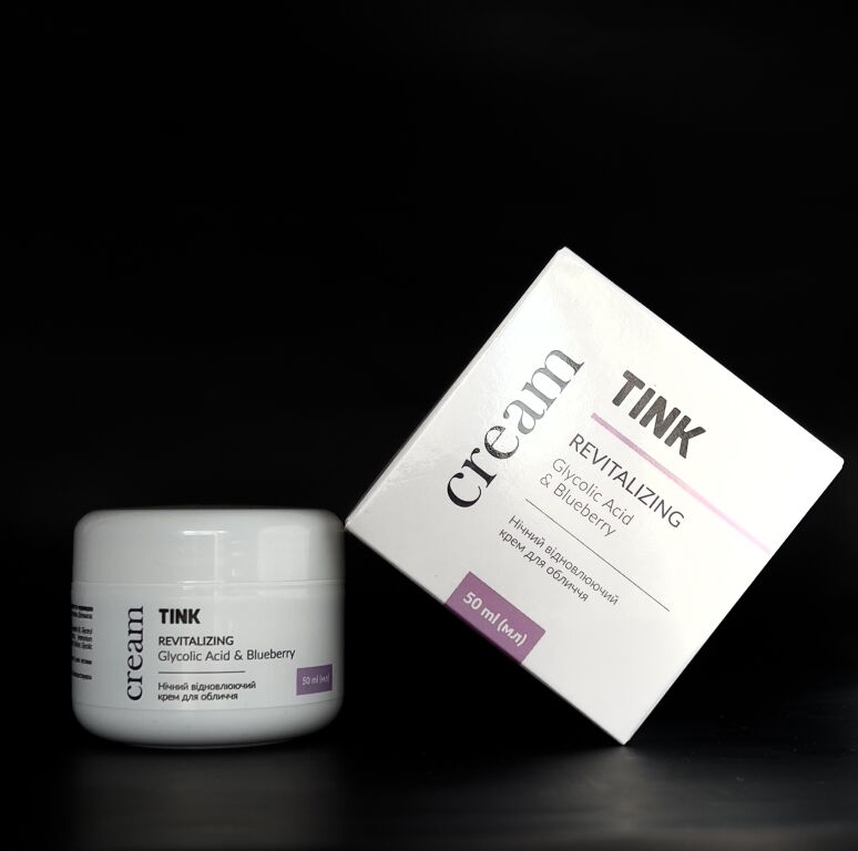 TINK | Нічний відновлюючий крем для обличчя з гліколевою кислотою та чорницею