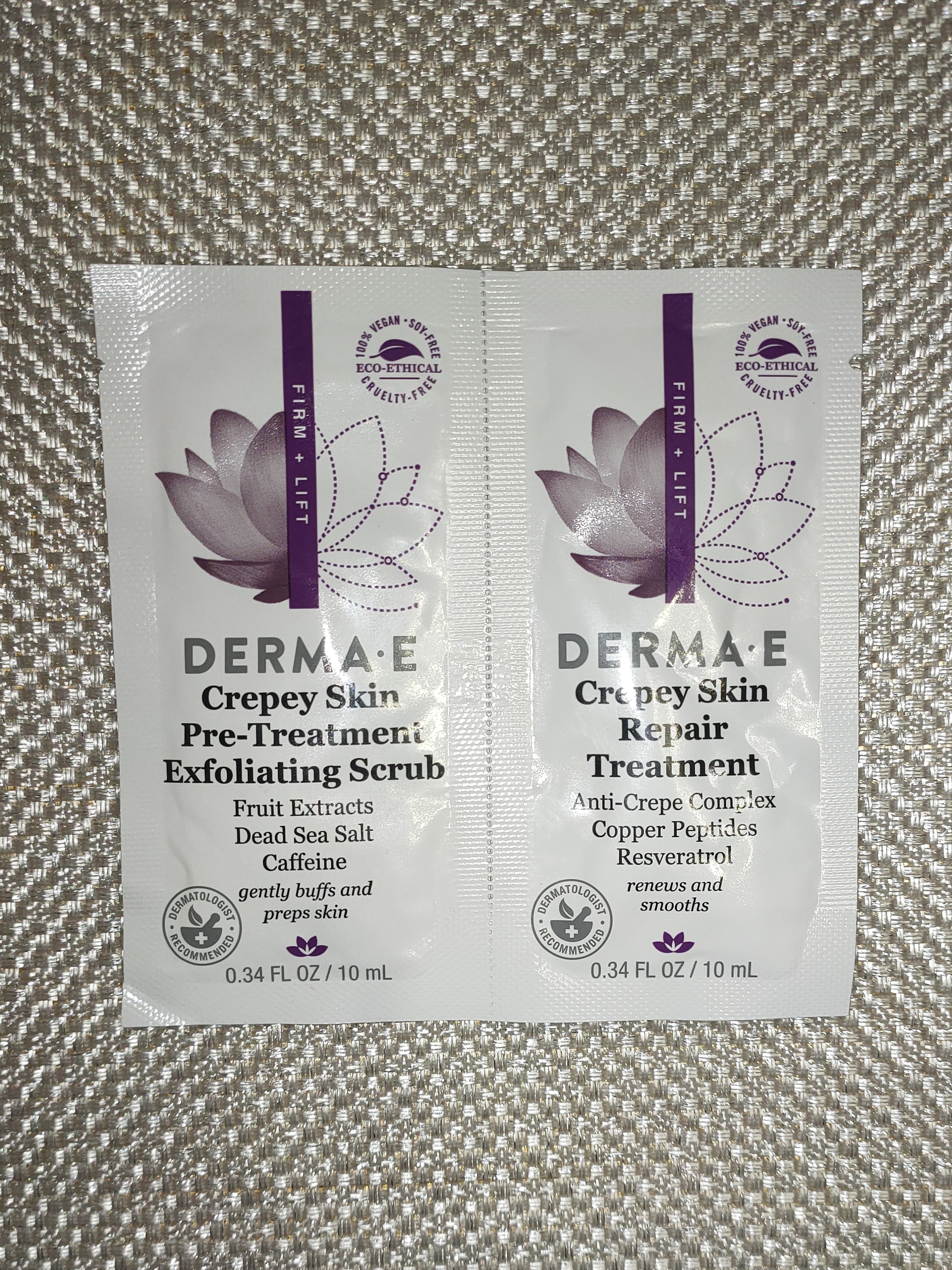 Derma E Crepey Skin (scrub/10ml + treatment/10ml) Набір пробників #testmakeupclub