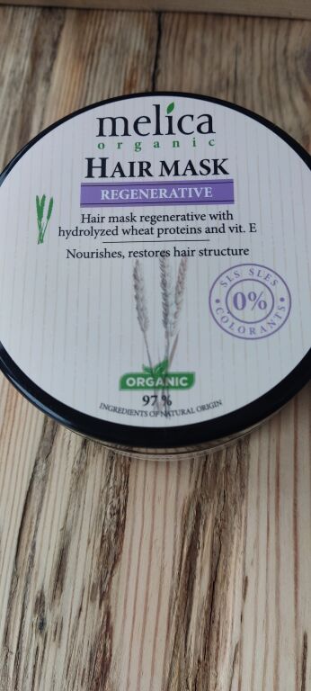 Відновлювальна маска для волосся з протеїнами пшениці й вітаміном E Melica Organic Regenerative Hair