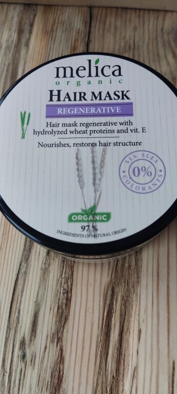 Відновлювальна м�аска для волосся з протеїнами пшениці й вітаміном E Melica Organic Regenerative Hair