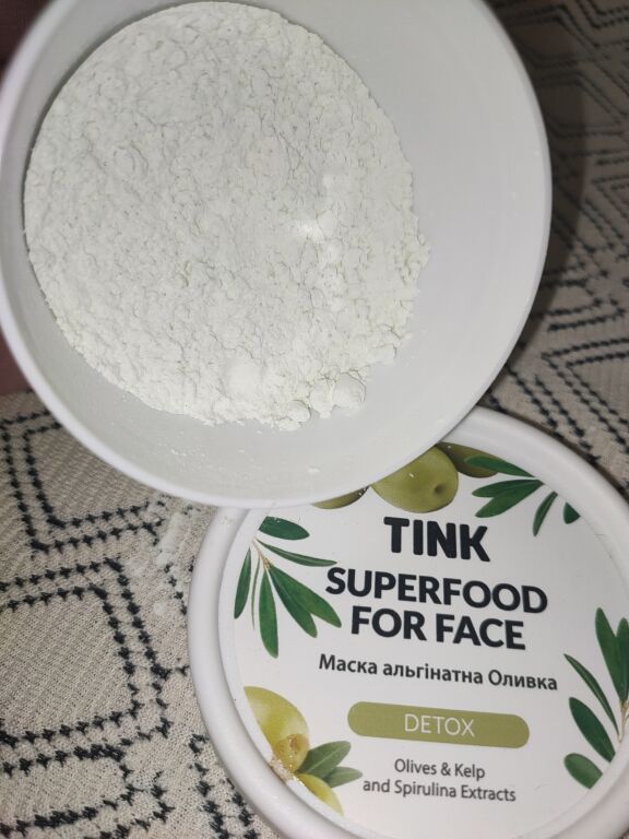 Альгінатна маска з детокс-ефектом "Олива, спіруліна та ламінарія" Tink SuperFood For Face Alginate