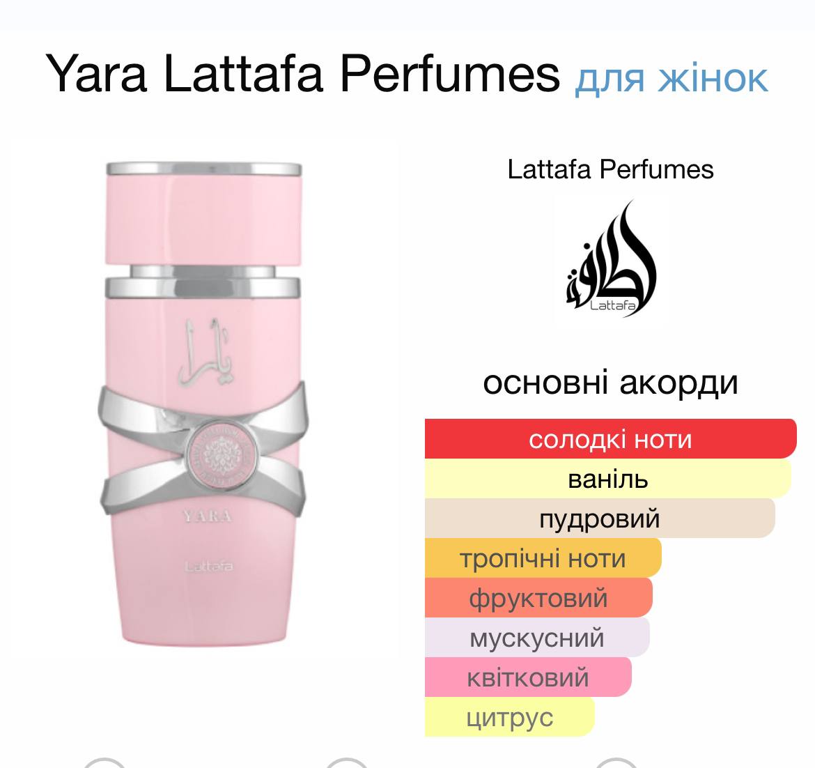 Lattafa Perfumes Yara - арабський хітЯРА (отакий каламбурчік вам сходу)