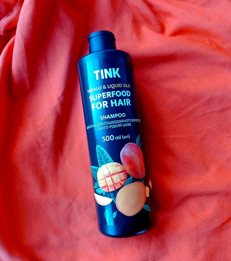 Шампунь для пошкодженого волосся "Манго і рідкий шовк" - Tink SuperFood For Hair Mango & Liquid Sham