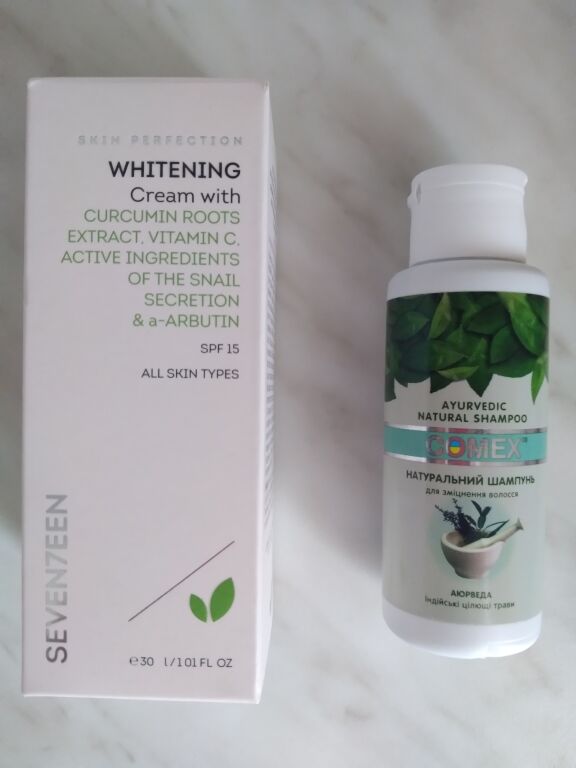 Seven7een Whitening Cream та натуральний шампунь Comex